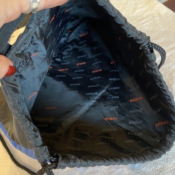 FREE w/purchase Crocs cinch bag athletic back pack orange blue draw string - Picture 5 of 13